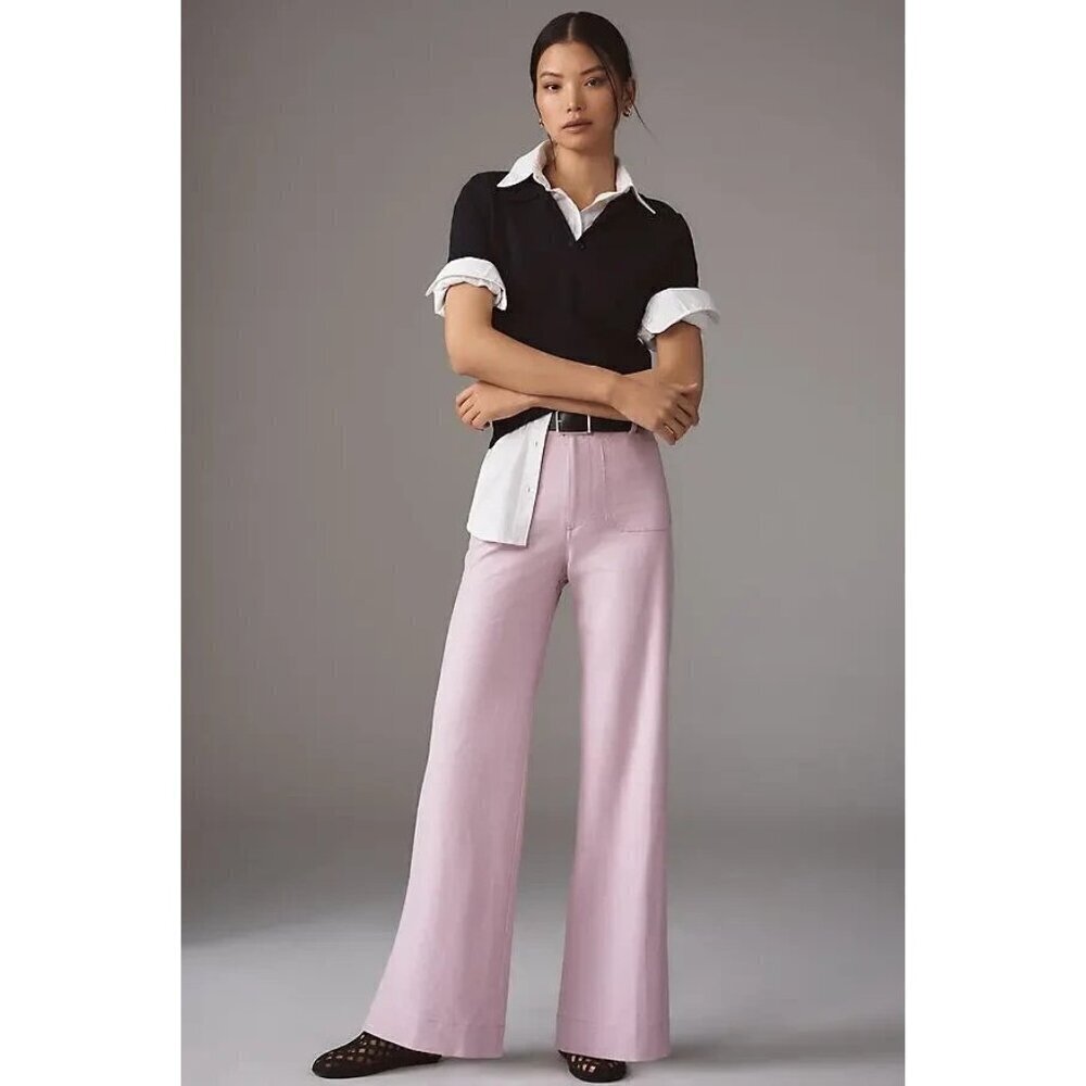 Maeve Magic Fabric Linen Blend Full Lenght Classic Pants 32T
